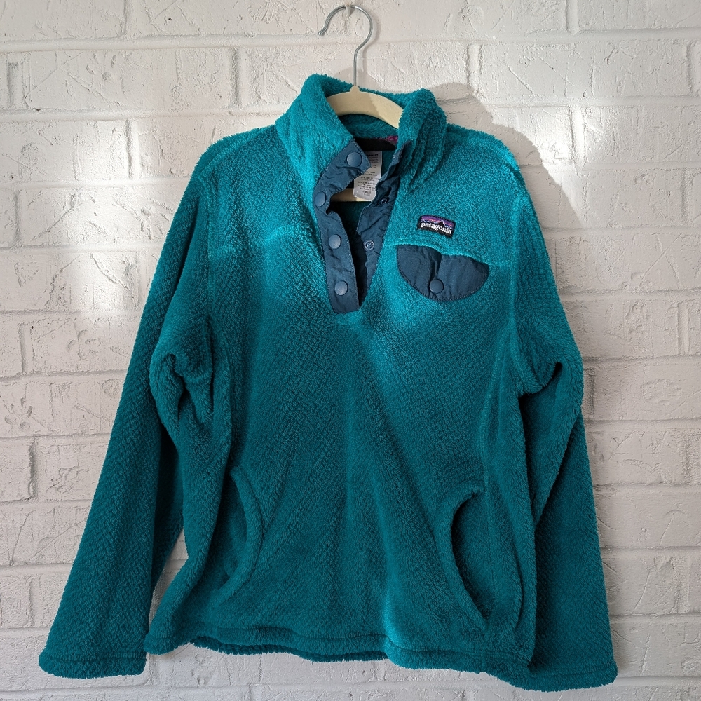 Patagonia Snap Teal Pullover w/ pockets Girls Winter Jacket